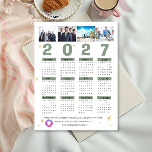 2027 Corporate Multi Photo Calendar Business Holiday Postcard