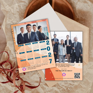 2027 Corporate Photo Calendar Business Company Holiday Postcard
