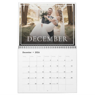 2027 Custom Wedding Photo Newlywed Chic Calendar