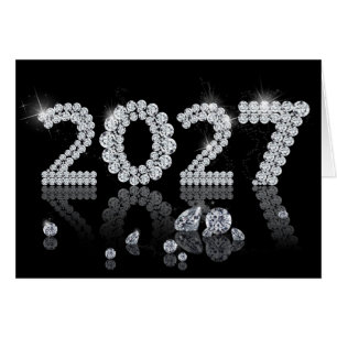 2027 Diamonds Luxury Happy New Year Greeting Card