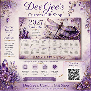 2027 Dragonfly Wall Calendar Poster