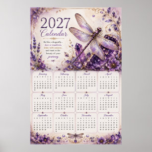 2027 Dragonfly Wall Calendar Poster