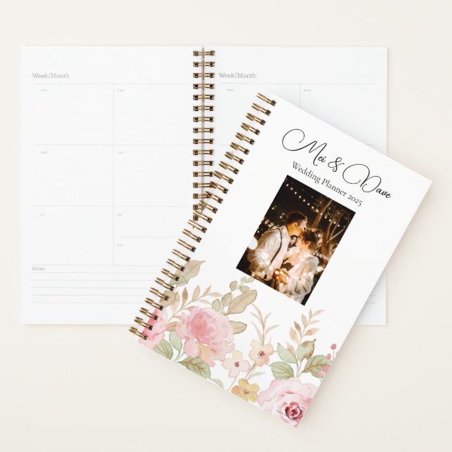 2027 Elegant Floral Wedding Personalised Wedding Planner (Display)