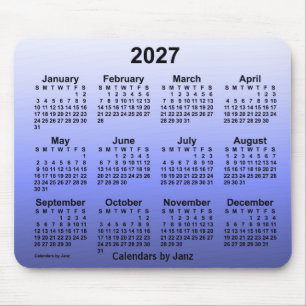 2027 Faded Indigo Calendar by Janz Mouse Pad