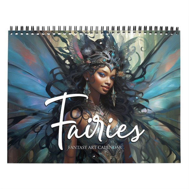 2027 Fairies 9 Black Fantasy Art Calendar (Cover)