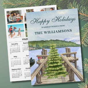 2027 Festive 6 Photo Personalised 2027 Calendar  Holiday Card