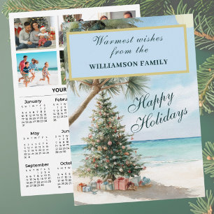 2027 Festive 6 Photo Personalised 2027 Calendar  Holiday Card