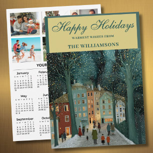 2027 Festive 6 Photo Personalised 2027 Calendar  Holiday Card