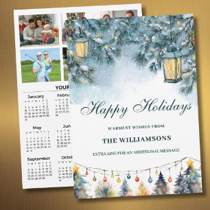 2027 Festive 6 Photo Personalised 2027 Calendar  Holiday Card