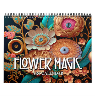 2027 Flower Magic 2 Stylised Flowers Art Calendar