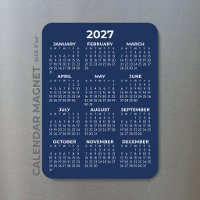 2027 Full Year Calendar Basic Mini Navy Blue