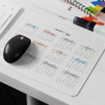 2027 FULL YEAR CALENDAR PASTEL HANDWRITTEN SCRIPT MOUSE PAD<br><div class="desc">Stay organised and inspired with this 2027 full-year calendar mouse pad. Each month is beautifully highlighted in soft pastel tones and displayed in an elegant script-style handwritten font, adding a touch of sophistication to your workspace. Perfect for quick date referencing while working, this mouse pad combines functionality with style. An...</div>