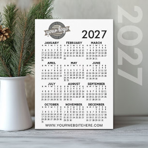 2027 Full Year View Calendar with Company Logo Invitation
