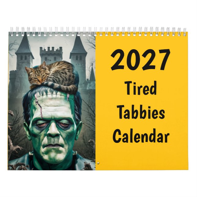 2027 Funny Tired Tabbies Calendar (Cover)