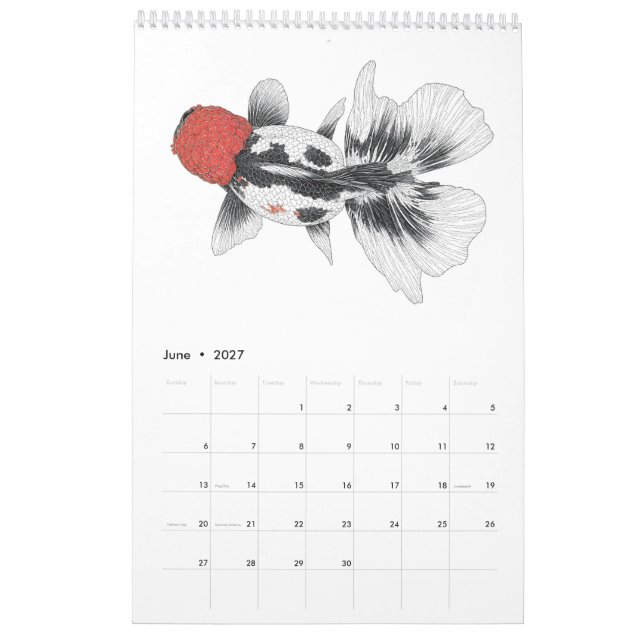 2027 Goldfish Calendar (Jun 2027)