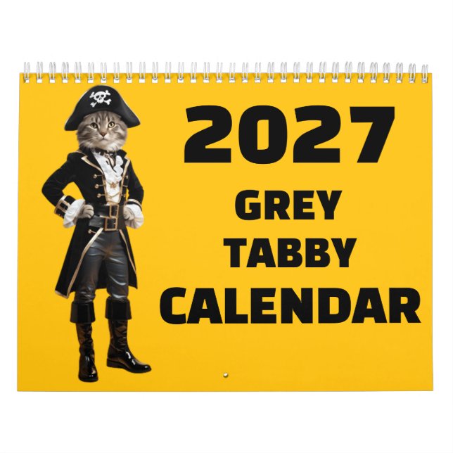 2027 Grey Tabby Cat Calendar (Cover)