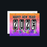 2027 Happy New Year Odometer Postcard<br><div class="desc">* Send a quick New Years Hello to family and friends. * Celebrate with party streamers and confetti on colorful background. * This postcard is just the right size for short 'New Years Wishes. * Use for party invitations or for New Years Party Thank You Notes, too! * To the...</div>