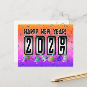 2027 Happy New Year Odometer Postcard