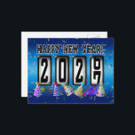 2027 Happy New Year Odometer Postcard<br><div class="desc">* Send a quick New Years Hello to family and friends. * Celebrate with party streamers and confetti on blue background. * This postcard is just the right size for short 'New Years Wishes. * Use for party invitations or for New Years Party Thank You Notes, too! * To the...</div>
