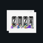 2027 Happy New Year Odometer Postcard<br><div class="desc">* Send a quick New Years Hello to family and friends. This postcard is just the right size for short 'New Years Wishes. * Use for party invitations or for New Years Party Thank You Notes, too! * To the back of postcard, add a photo or have your personal message...</div>