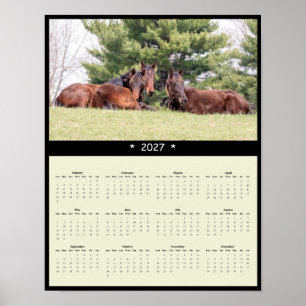 2027 Horses Wall Calendar - Equine Photography Poster