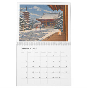 2027 Japanese Ukiyo-e Cat Wall Calendar – Komugi's