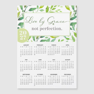 2027 Live by Grace Green Leaves Magnet Calendar