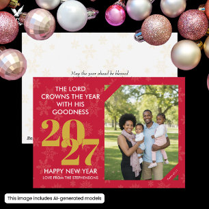 2027 LORD CROWNS THE YEAR New Year Photo Holiday Card