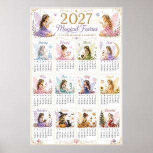 2027 Magical Fairies Wall Calendar Poster