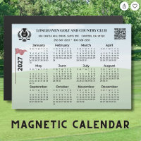 2027 Magnet Calendar Golf Club League Logo QR Code