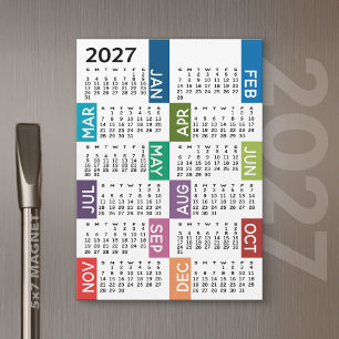 2027 Magnet Calendar - Month funky colourful month