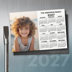 2027 Magnetic Calendar - Photo Year View Modern