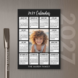 2027 Magnetic Calendar Vertical Photo - HNY black