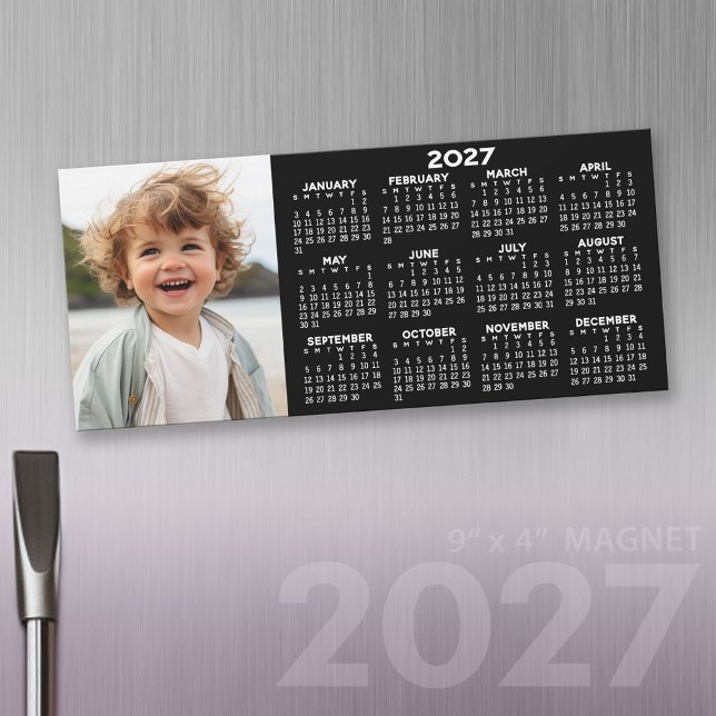 2027 Magnetic Calendar with Photo Collage (2027 Calendar Fridge Magnet)