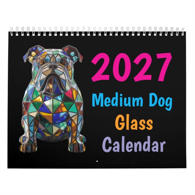 2027 Medium Dog Glass Calendar (Cover)