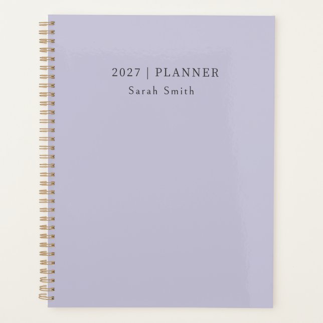 2027 Minimal Planner Soft Lavender Mist Cover (Front)