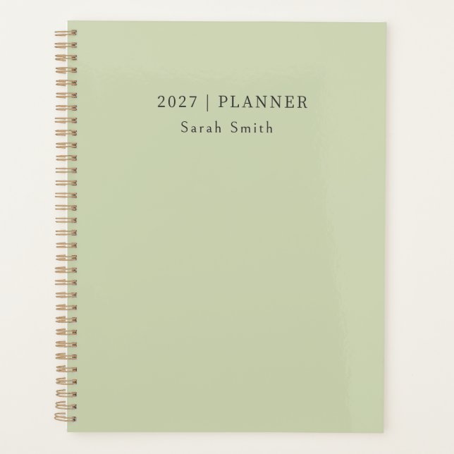 2027 Minimal Planner Soft Pistachio Sage Cover (Front)