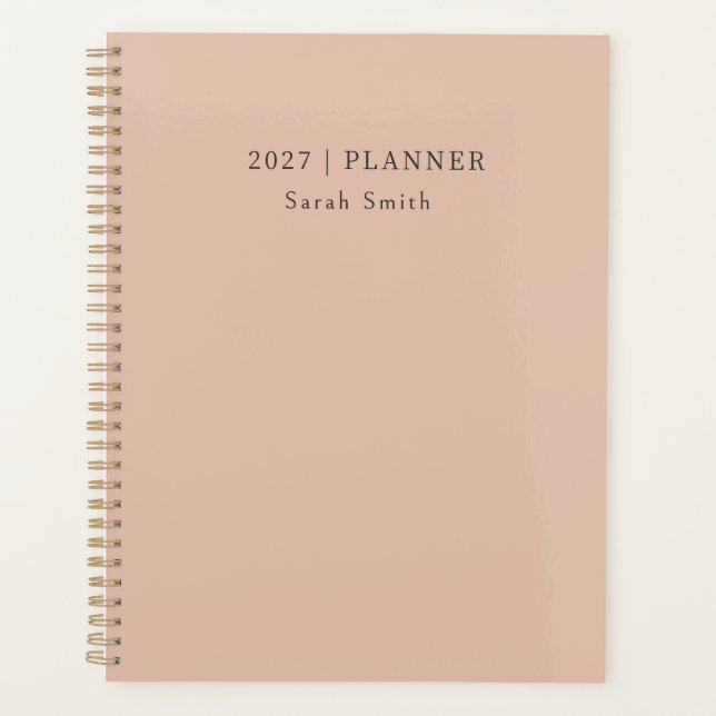 2027 Minimal Planner Warm Sand Blush Cover (Front)