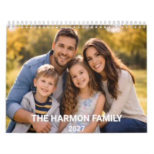 2027 Modern Create Your Own Custom Family Photo  Calendar