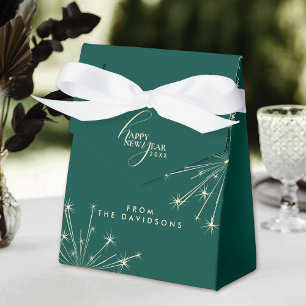 2027 Modern Elegant Teal Typography New Year Party Favour Box
