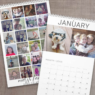 2027 Modern Family 24 Photo - black white minimal Calendar