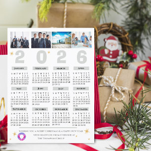 2027 Multi Photo Company Calendar Corporate Holiday Postcard