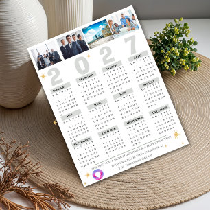 2027 Multi Photo Company Calendar Corporate Holiday Postcard