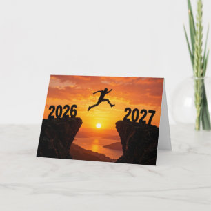 2027 New Year Silhouette Leap Holiday Card