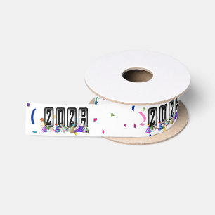 2027 Odometer Happy New Year Satin Ribbon