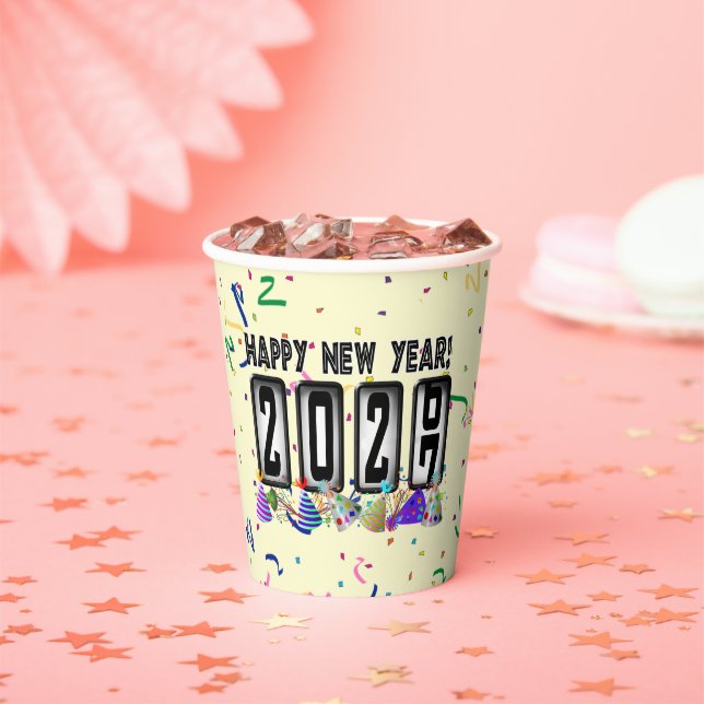 2027 Odometer New Years Party Paper Cups (Insitu)