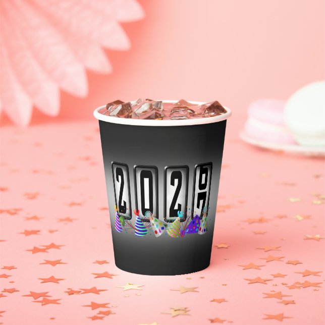 2027 Odometer New Years Party Paper Cups (Insitu)