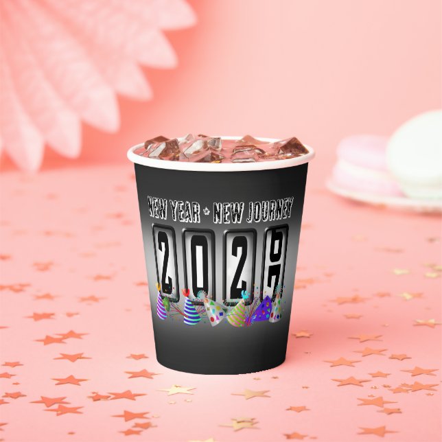 2027 Odometer New Years Party Paper Cups (Insitu)