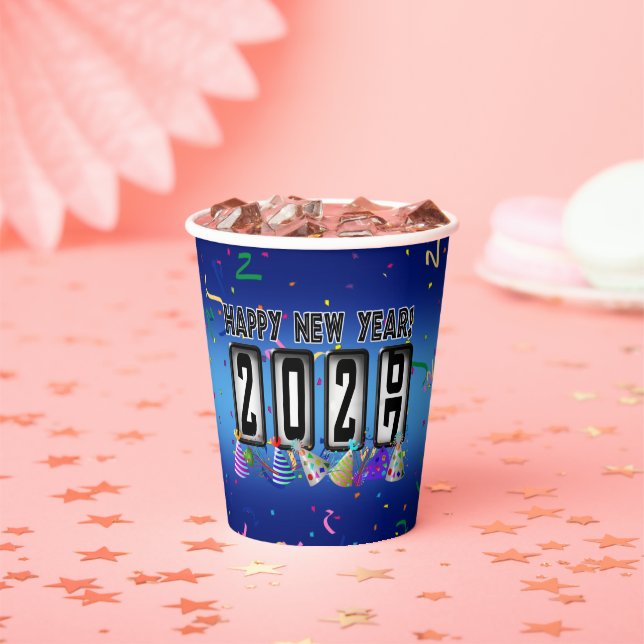 2027 Odometer New Years Party Paper Cups (Insitu)