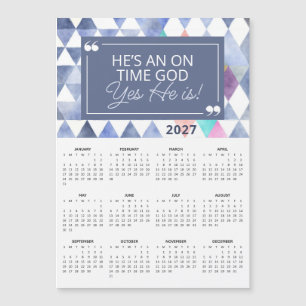2027 On Time God Christian Quote Magnetic Calendar
